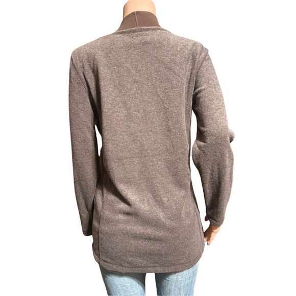 Bundle two Pulp long sleeve fleece brown and green v neck button up sweater M - Picture 5 of 11